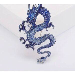 💙 Year of the Dragon 🐉 Beautiful enamel blue dragon brooch 💙